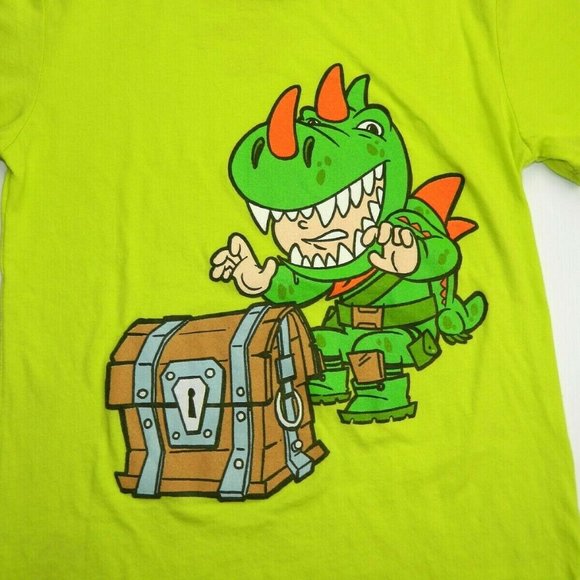 Fortnite Dino Guy Green T Shirt Boys Medium - Picture 2 of 4